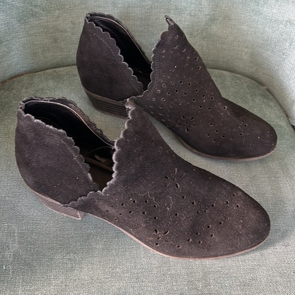 Black Perforated Ankle Booties - Picture 2 of 8